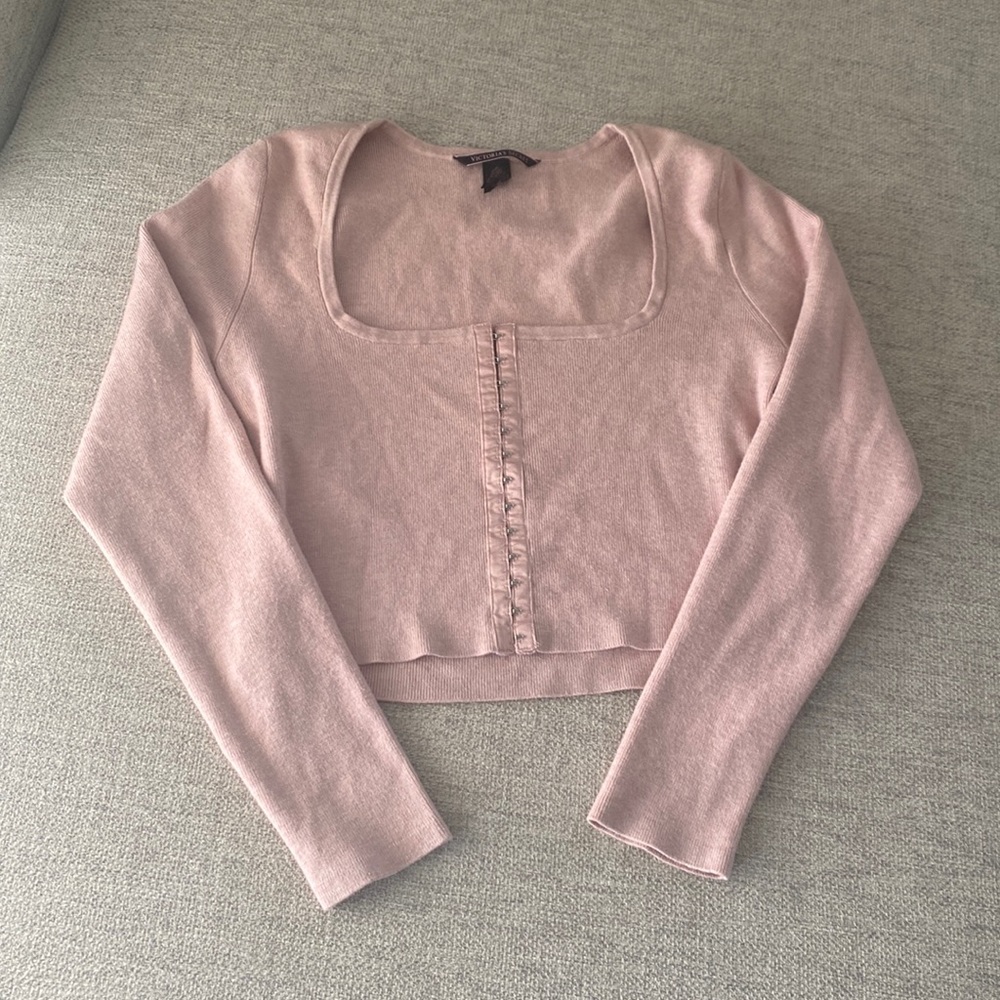 Victoria Secret Light Pink Corset-Like Top Size L